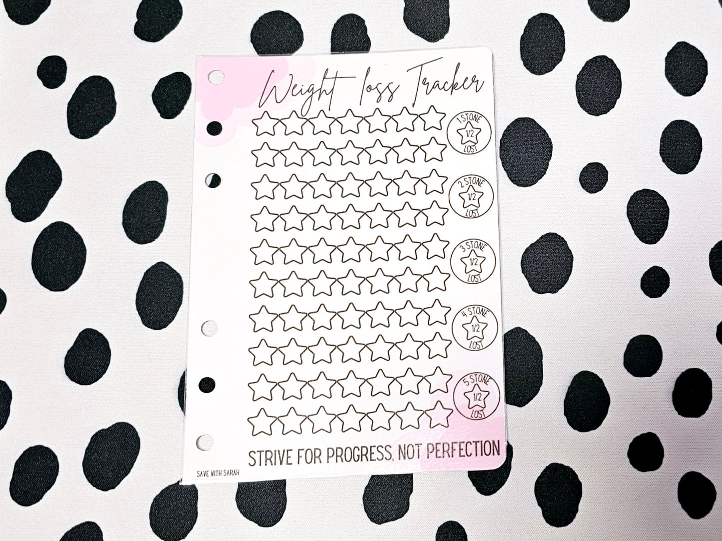 Weight Loss Tracker Planner Insert